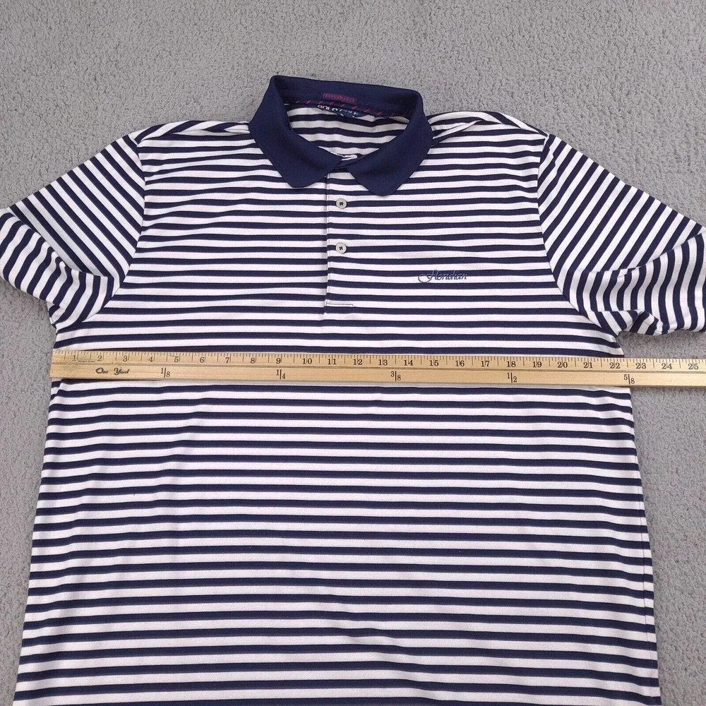 Polo Golf Ralph Lauren Polo Shirt Mens Large Performance Blue White Striped‎